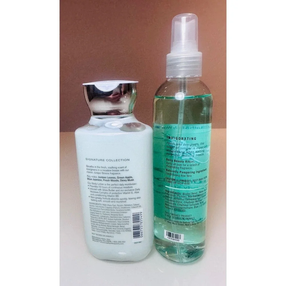 Bath & Body Works Juniper Breeze Set Body Lotion and Body Splash 8oz Each